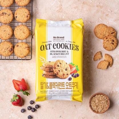 [No Brand] Oat Cookies 208g – Choco Chip / Strawberry & Blackcurrant  노브랜드 오트쿠키 초코칩 / 딸기&블랙커런트