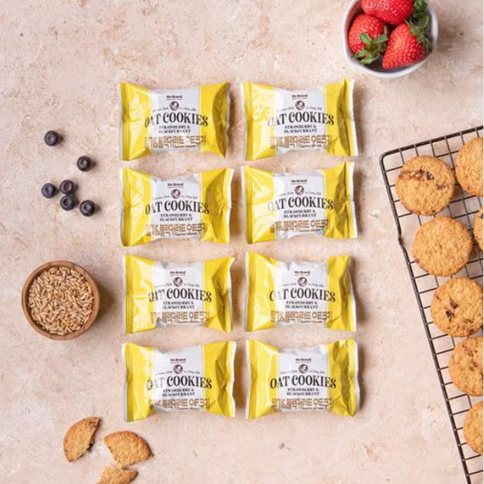 [No Brand] Oat Cookies 208g – Choco Chip / Strawberry & Blackcurrant  노브랜드 오트쿠키 초코칩 / 딸기&블랙커런트