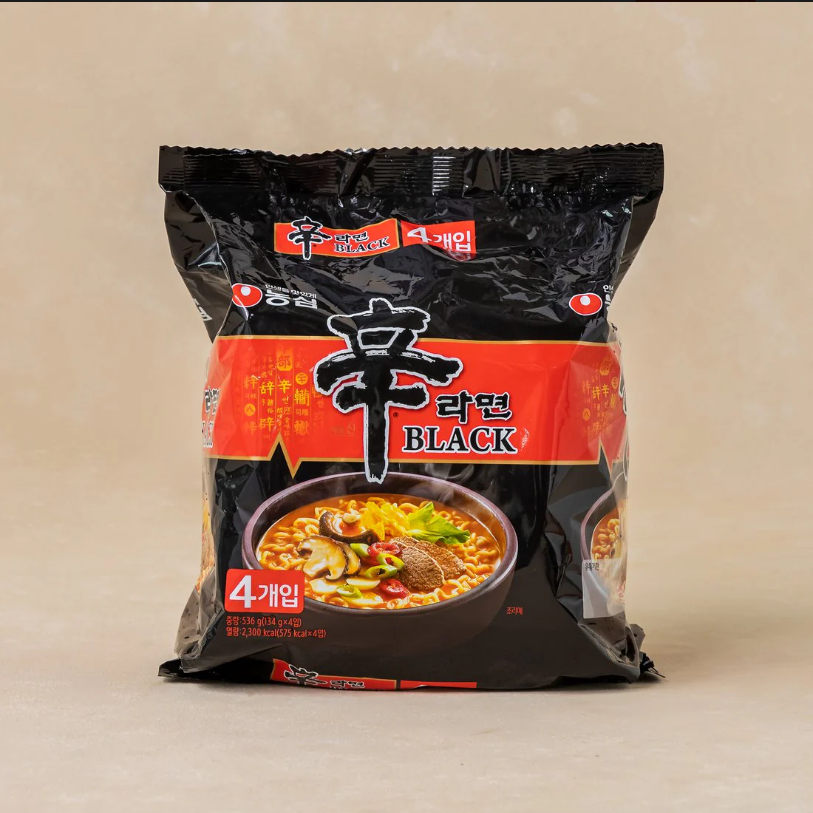 [NongShim] Black Shin Noodle 130gx4p  농심 신라면 블랙 멀티