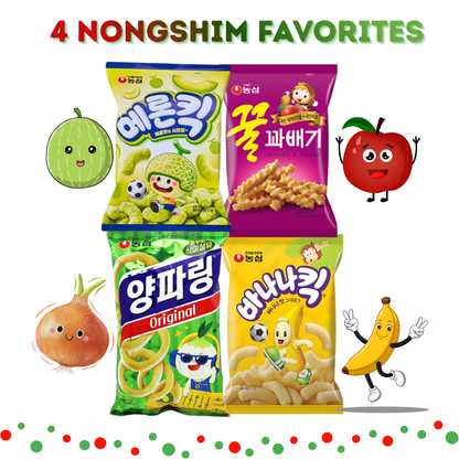 [Nongshim] Classic Korean Snack Bundle: 4 Nongshim Favorites