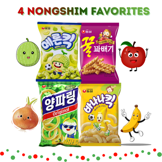 [Nongshim] Classic Korean Snack Bundle: 4 Nongshim Favorites