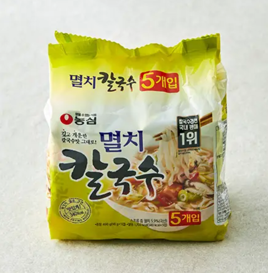 [Nongshim] Anchovy Kal Guk Soo 98g x 5P  농심 멸치 칼국수