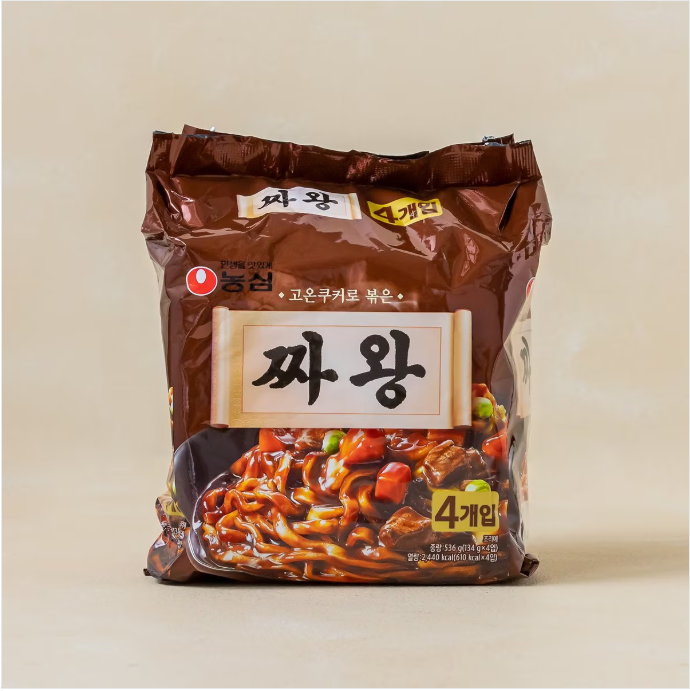 [Nongshim] Jjawang Premium Jjajang Ramen 134g x 4p 농심 짜왕