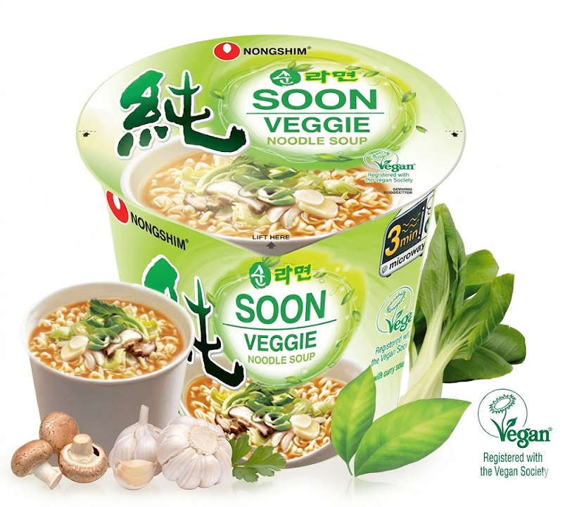 [Nongshim] Soon Veggie Ramen Soup Cup 67g (Halal) 농심 순라면 컵