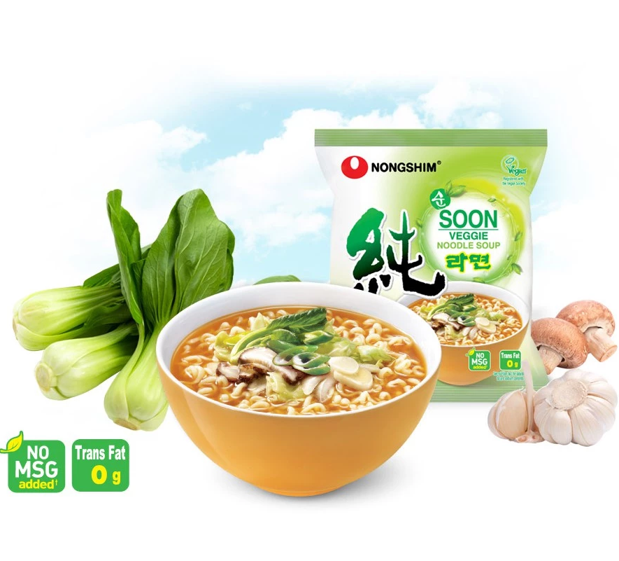 [Nongshim] Vegan Soon Veggie Noodle Soup 112g x 5p | 농심 순라면 멀티팩