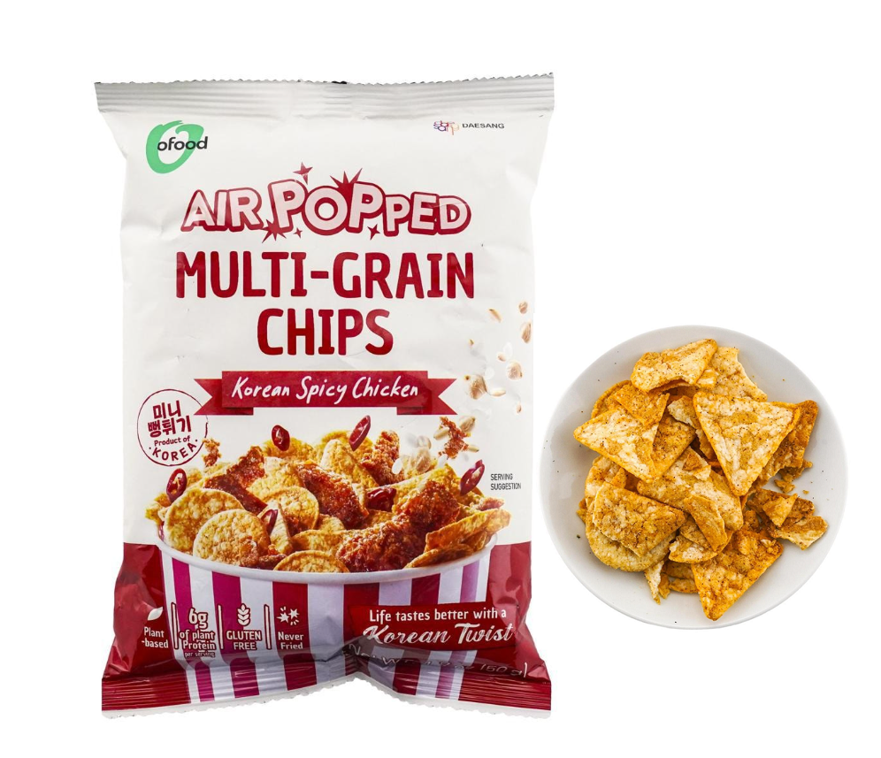 [O'Food] Air Pop Multigrain Snack 50g 오푸드 에어팝 뻥튀기 스낵 2종 (양념치킨맛 / 구운김맛)