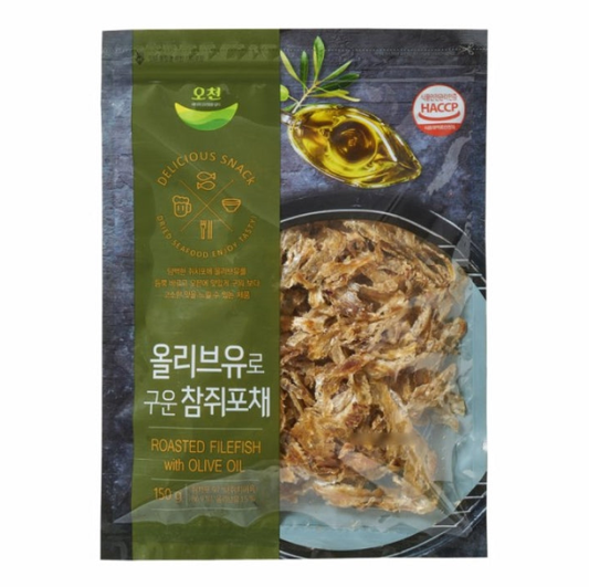 [Ocheon] Roasted Filefish with Olive Oil 150g 오천 올리브유로 구운 참쥐포채