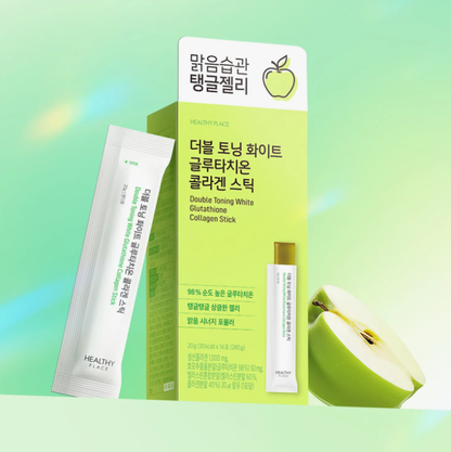 [Olive Young] Double Toning White Glutathione Collagen Stick (Apple Flavor - 14 Sticks)