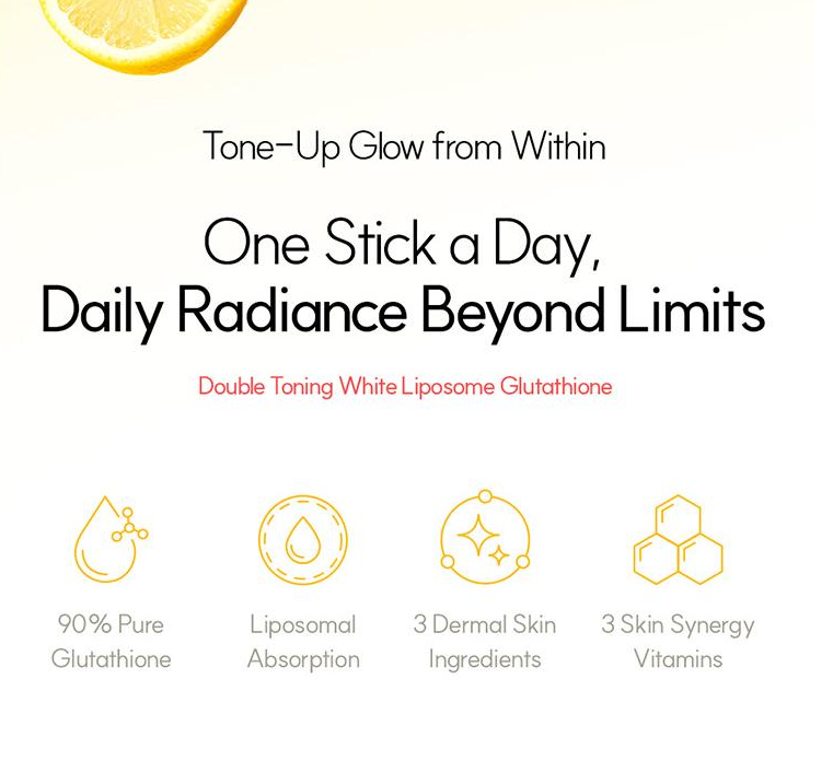 [Olive Young] Double Toning White Liposome Glutathione Stick 3g×30T