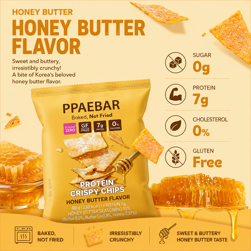 [Olive Young] PPAEBAR Baked, Not Fried Protein Crispy Chips 60g