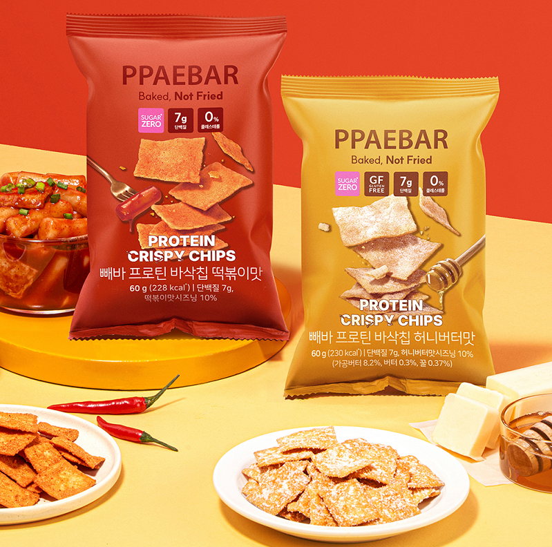 [Olive Young] PPAEBAR Baked, Not Fried Protein Crispy Chips 60g