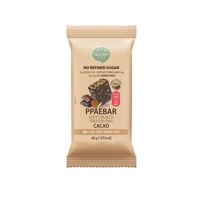 [Olive Young] PPAEBAR Soft Crunch Protein Bar (Cacao / Salted Peanut Butter) 40g