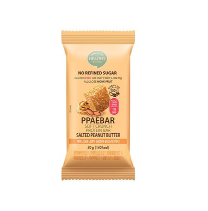 [Olive Young] PPAEBAR Soft Crunch Protein Bar (Cacao / Salted Peanut Butter) 40g
