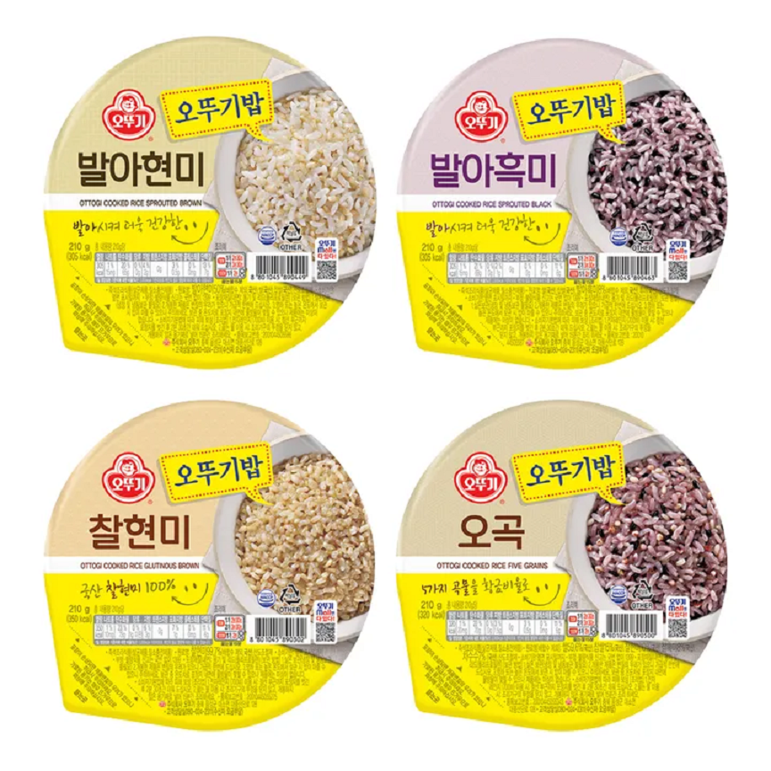 [Ottogi] Instant Cooked Rice 210g (오뚜기밥 발아현미 / 찰현미 / 발아흑미 / 오곡)