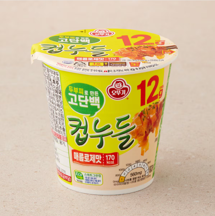 [Ottogi] High Protein Cup Noodle (Spicy Rosé Flavor) 48g 오뚜기 고단백 컵누들 매