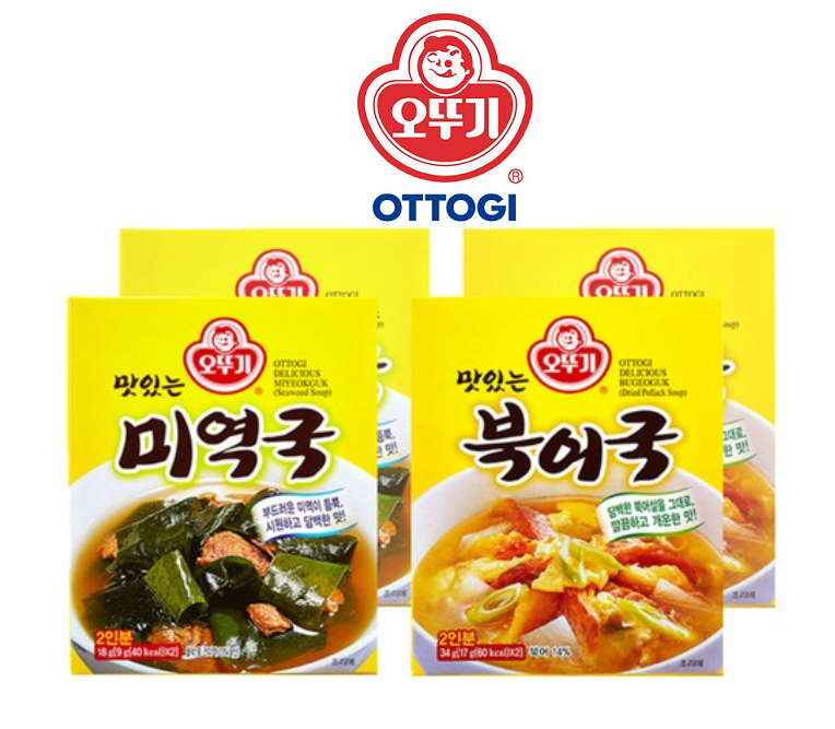 [Ottogi]Dried Pollack Soup 34g/Seaweed Soup 18g 오뚜기 맛있는 즉석 미역국 / 맛있는 즉석 북어국