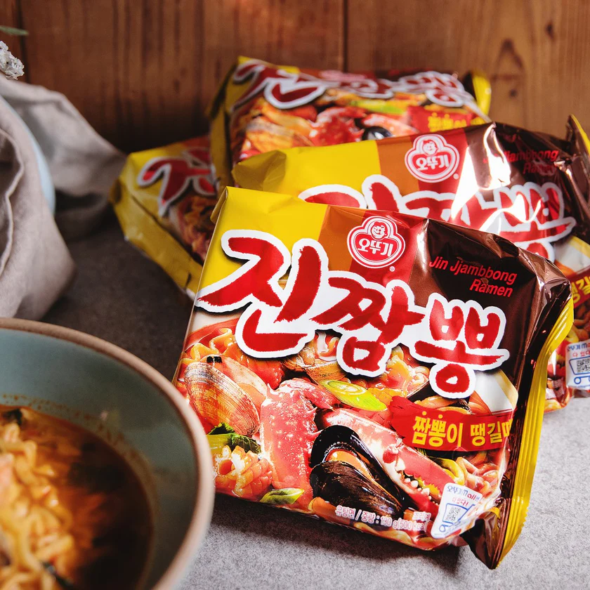 [Ottogi] Jin Jjambbong Seafood Spicy Ramen 130g x 4P 오뚜기 진짬뽕