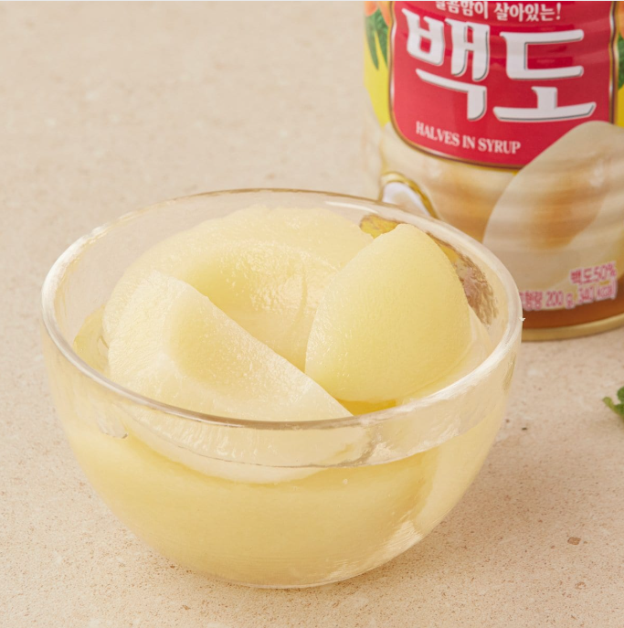[Ottogi] Yellow / White Peach in Syrup 400g  오뚜기 황도/백도 통조림 / 복숭아 과일 통조림
