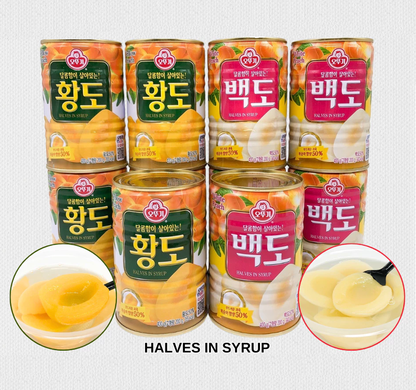 [Ottogi] Yellow / White Peach in Syrup 400g  오뚜기 황도/백도 통조림 / 복숭아 과일 통조림