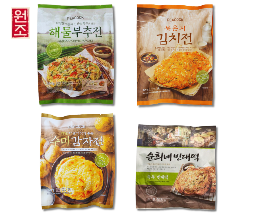 [Peacock] Korean Jeon Pancake (Kimchi, Seafood Chives, Potato, Mung Be