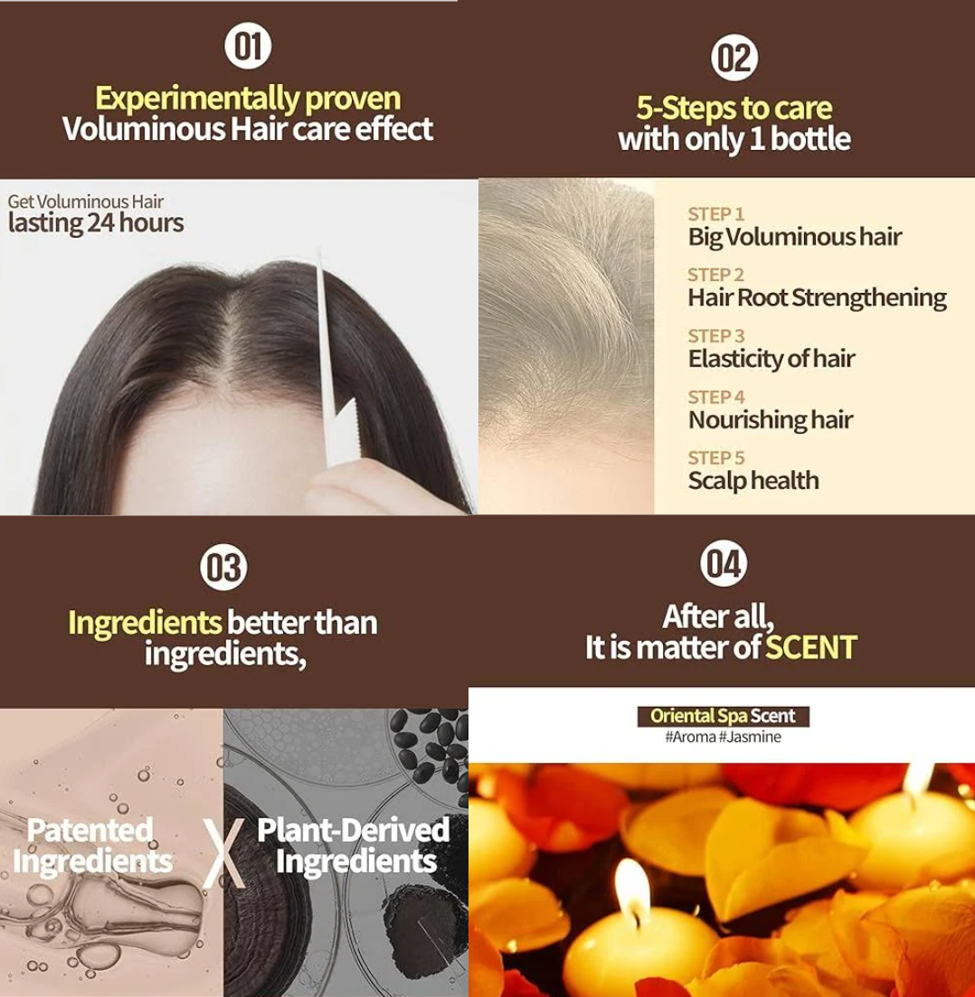 [RYO] Hair Loss Care -Strengthen & Volume Shampoo 480ml + 112ml 려 흑운 볼륨 & 모근강화 기능성샴푸 우디향