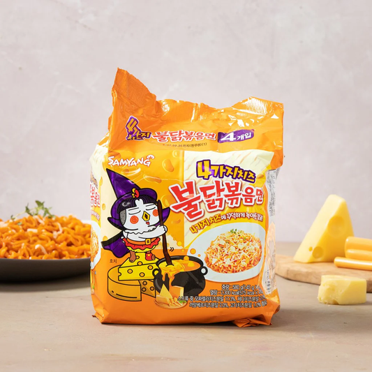 [Samyang] 4 Cheese Flavors Buldak Ramen 140g x 4p 삼양 4가지 치즈 불닭볶음면 멀티팩