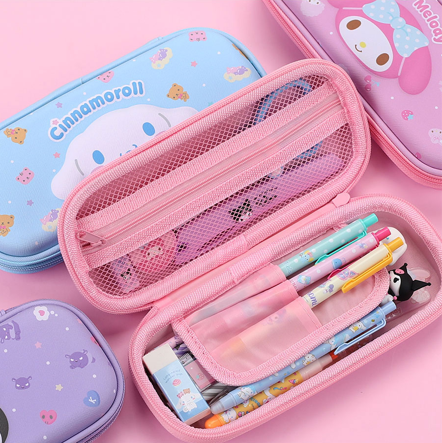 [Sanrio] EVA Soft Zipper Pencil Case – Cinnamoroll / My Melody / Kuromi 산리오 EVA 봉제 필통