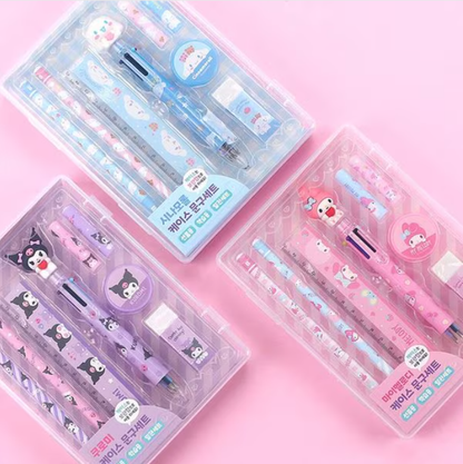 [Sanrio] Stationery Gift Set with Case – Kuromi, Cinnamoroll, My Melody 산리오 캐릭터 케이스 문구세트 (쿠로미, 시나모롤, 마이멜로디)