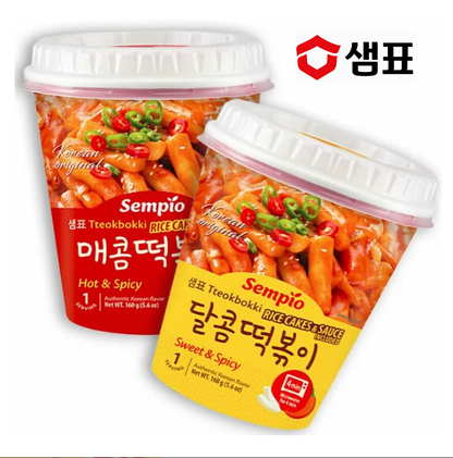 [Sempio] Instant Tteokbokki (Hot, Sweet & Spicy) Cup 160g 샘표 컵떡볶이(매콤/달콤매콤)