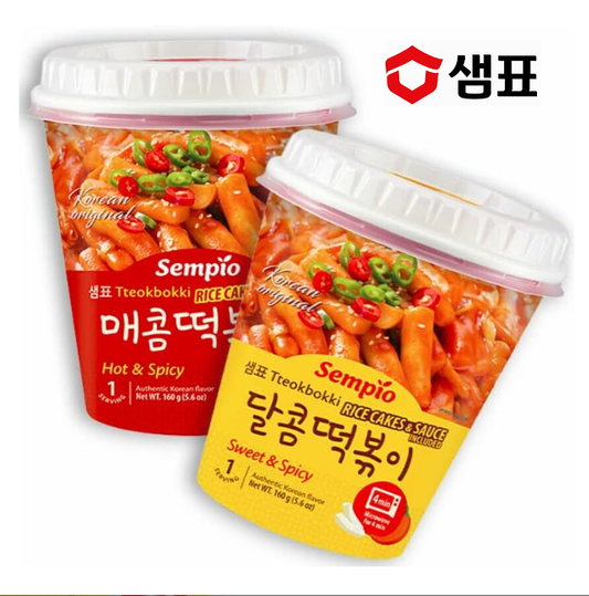[Sempio] Instant Tteokbokki (Hot, Sweet & Spicy) Cup 160g 샘표 컵떡볶이(매콤/달콤매콤)