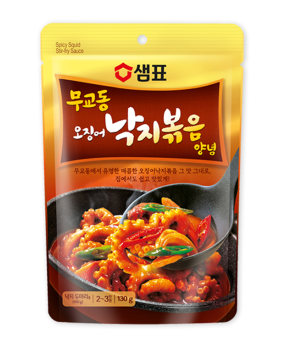 [Sempio] Moogyodong Spicy Stir-Fry Squid Sauce 130g [샘표] 무교동 오징어낙지볶음 양