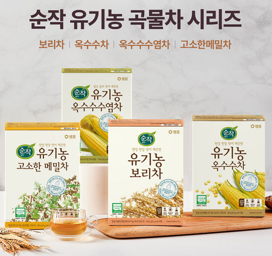 [Sempio] Instant Organic Corn Tea, Barley Tea 30T 샘표 순작 유기농 옥수수차  보리차