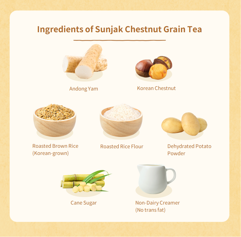 [Sempio] Sunjak Yulmu Tea & Chestnut Grain Powder Drink 순작 율무차 & 밤마차