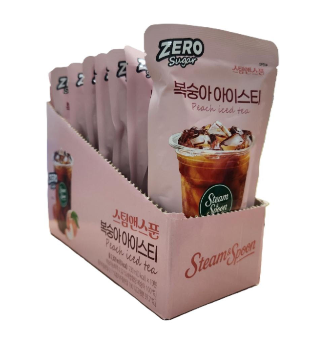 [Sinwoo] Steam & Spoon ZERO Sugar Refreshing Drink Mix 230ml 신우 S&F 제로슈가 복숭아 아이스티