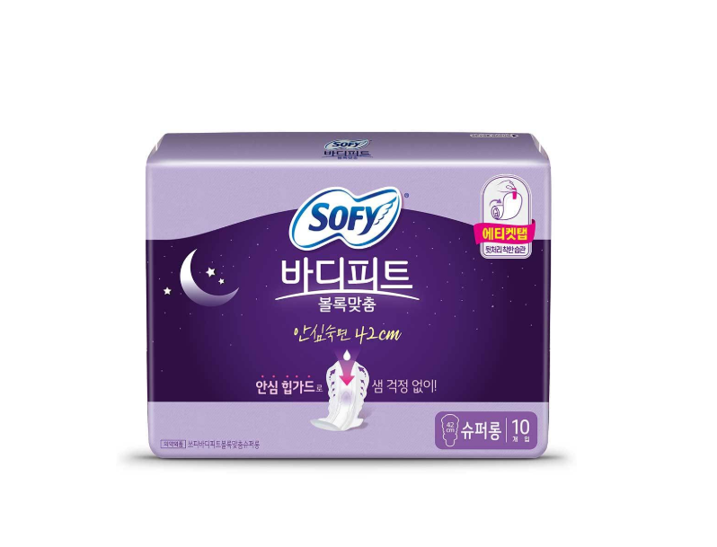 [LG Sofy] Bodyfit Overnight Super Long Sanitary Pads with Wings 42cm  쏘피 바디피트 볼록맞춤 생리대 날개형 42cm 오버나이트