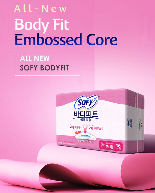 [LG Sofy] Bodyfit Sanitary Pads with Wings 16P (26cm/29cm) 쏘피 바디피트 볼록맞춤 생리대 날개형