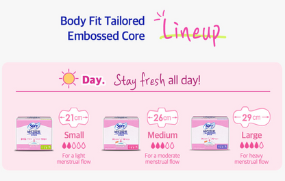 [LG Sofy] Bodyfit Sanitary Pads with Wings 16P (26cm/29cm) 쏘피 바디피트 볼록맞춤 생리대 날개형