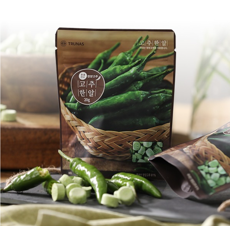 [TRUNAS] Freshly Freeze-Dried Minced Garlic / Green Chili Tablets 20g [트루나스] 동결건조 마늘 & 고추 한알