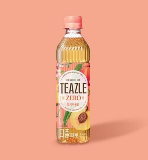 [Woongjin] Teazle Zero Peach Oolong & Yuzu Green Tea 500ml  웅진 티즐 제로 피치우롱티 & 유자그린티