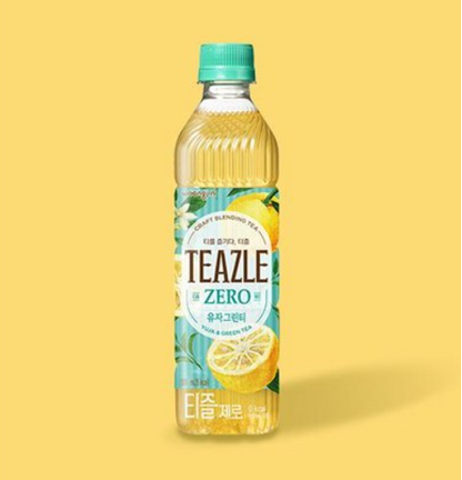 [Woongjin] Teazle Zero Peach Oolong & Yuzu Green Tea 500ml  웅진 티즐 제로 피치우롱티 & 유자그린티