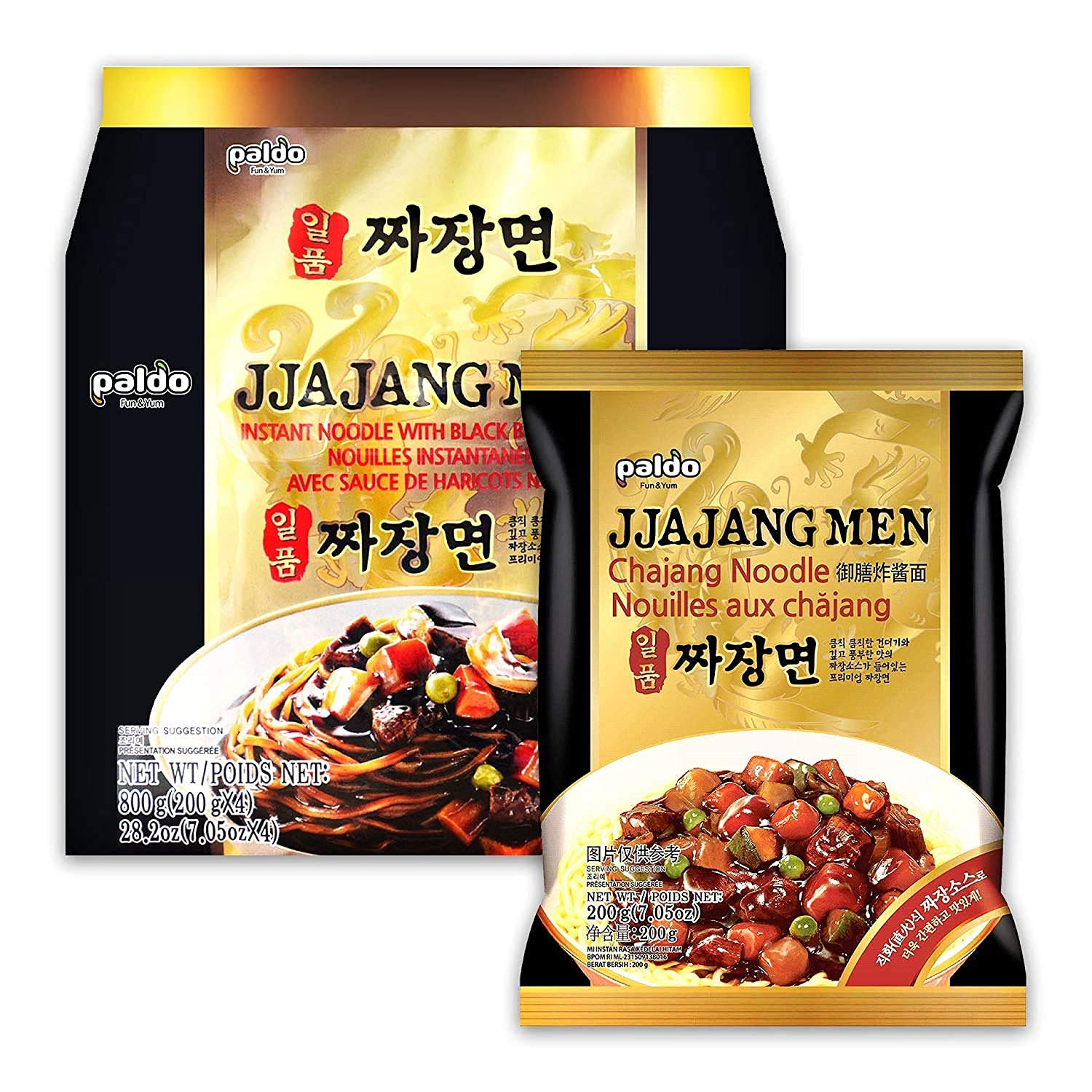 [Paldo] Ilpoom Jjajangmian Ramen 120g x 4P 팔도 일품짜장면 멀티팩