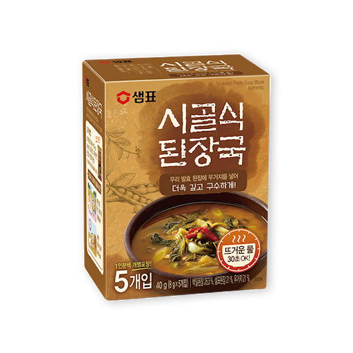 [Sempio] Traditional Instant Soybean Cube Soup 8gx5P  샘표 시골식 우거지 된장국
